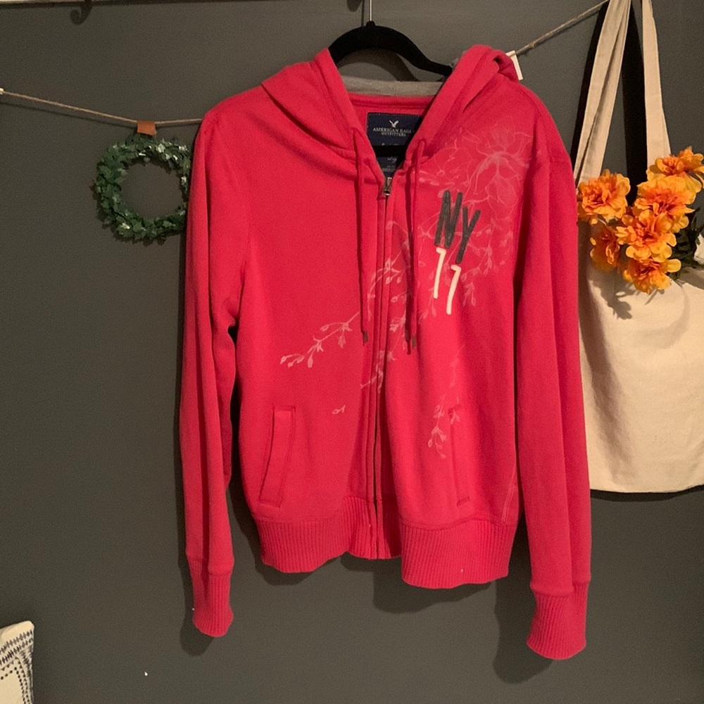 XL Pink full zip jacket. Fleece feel-warm.
